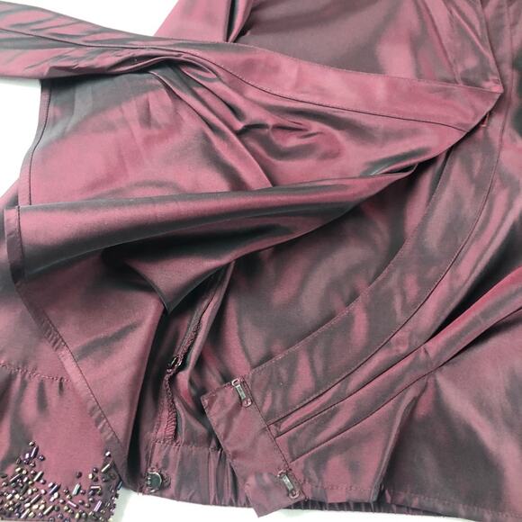 Zola Evening burgundy beaded blazer 10 - Picture 6 of 12